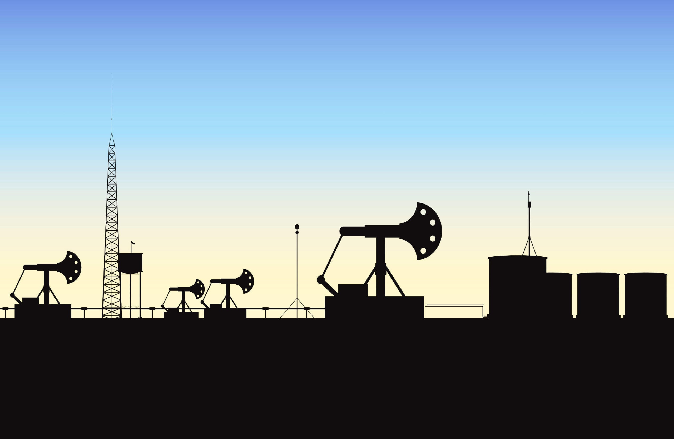 Добыча нефти и газа в пустыне вектор