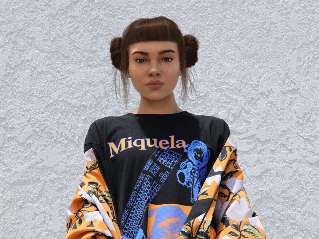 Virtual influencers include Shudu Gram and Lil Miquela, pictured
