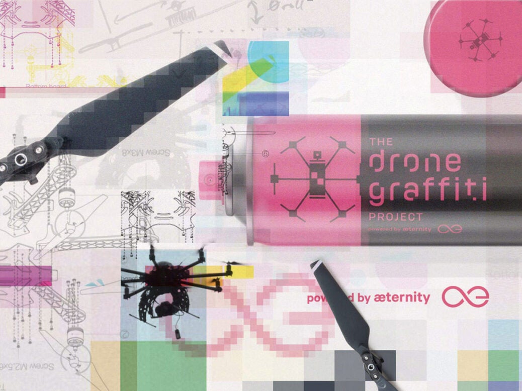 Blockchain drones from the Drone Graffiti Project