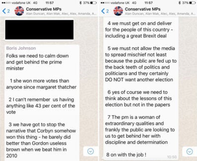 WhatsApp in Westminster: @Boris Johnson has left the group